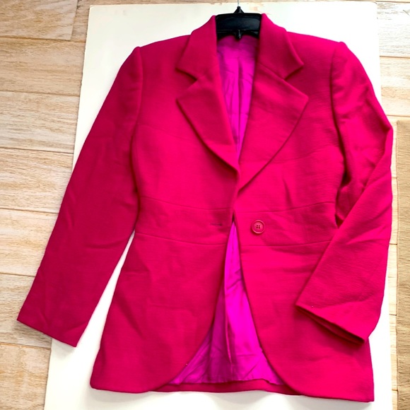 Hot Pink 🌸Barbicore Barbie Pink Blazer Spring Wool Max Mara Armani Look Jacket - Picture 5 of 16